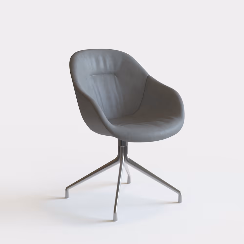Work Chair in Leder - Grau