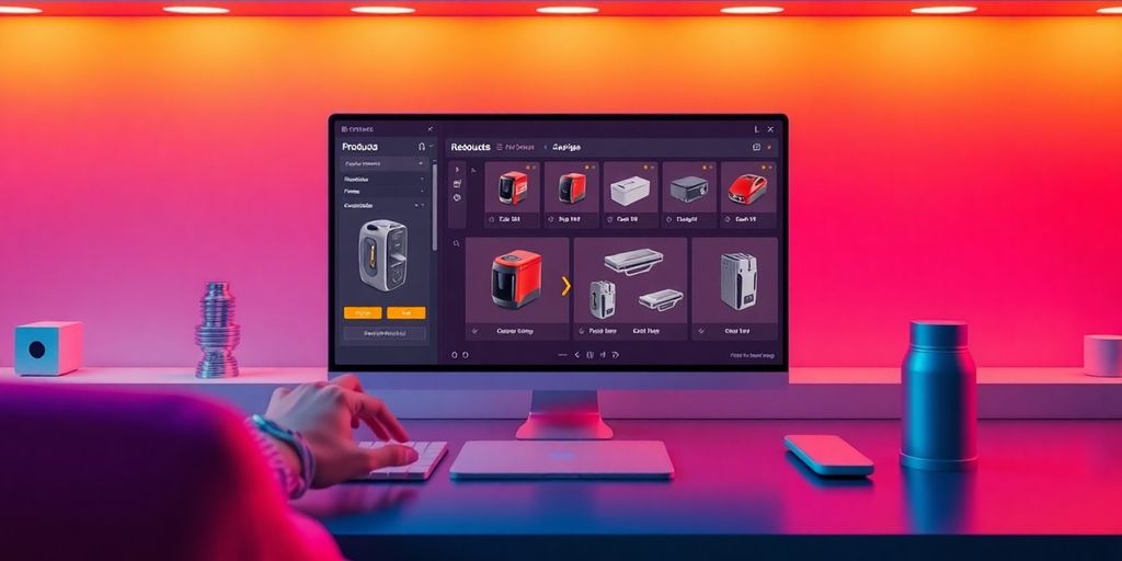 3D Konfigurator mit anpassbaren Produktelementen.