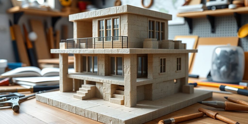 3D-Modell aus SketchUp Free in kreativem Umfeld.