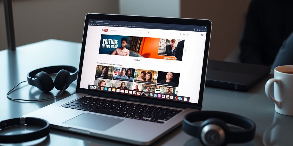 Ein MacBook mit YouTube Downloader auf dem Bildschirm.