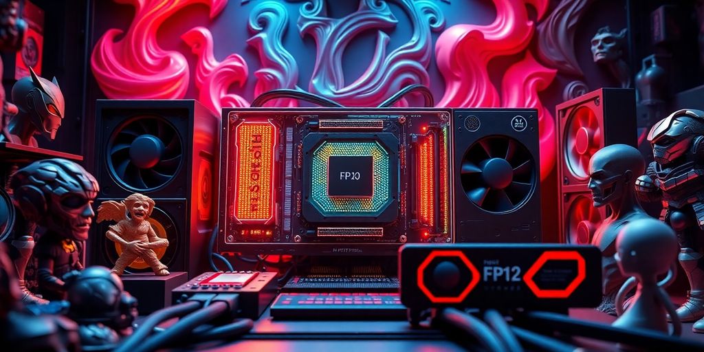 Hochwertige Computer mit CPU und GPU für 3D-Rendering.