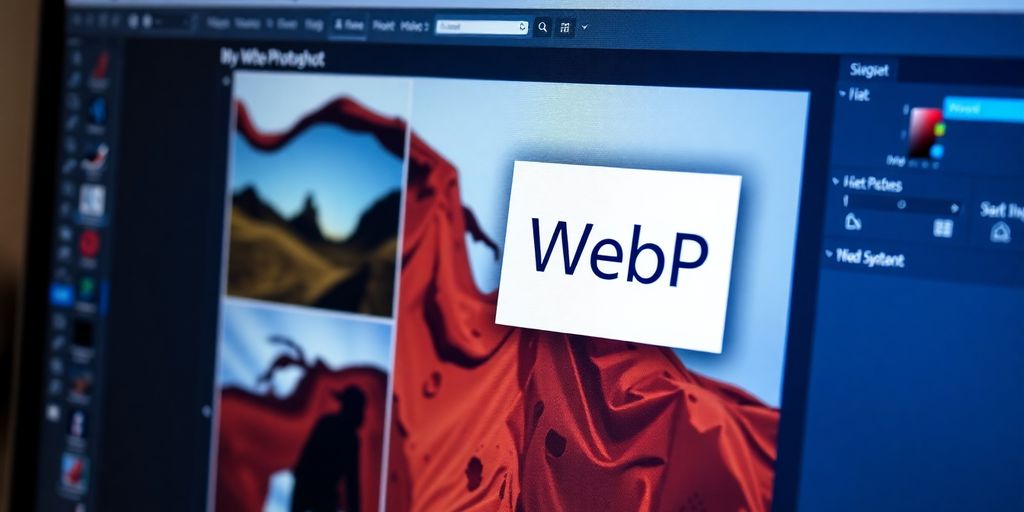Photoshop-Ebenen mit WebP-Logo