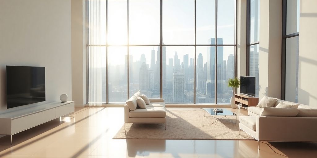 Modernes Gebäude mit luxuriöser Inneneinrichtung Immobilien