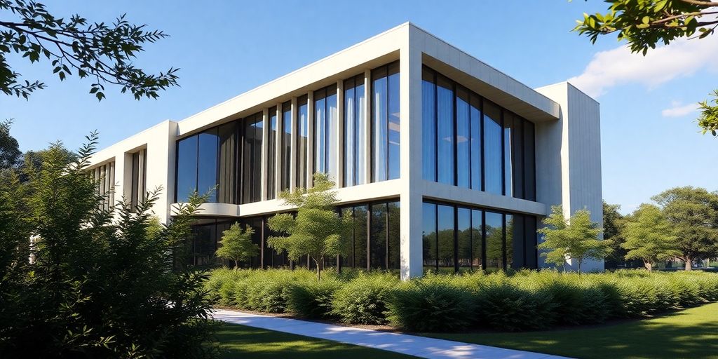 Architekturvisualisierung, realistisch, mit komplexen 3D-Modellen