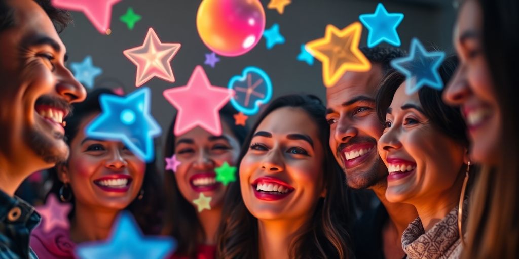 Bunte, interaktive visuelle Marketinginhalte