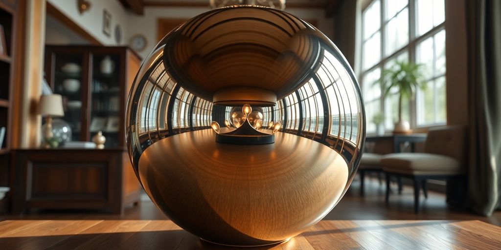 Physikalisch korrekt gerenderte Szene mit realistischen Materialien.