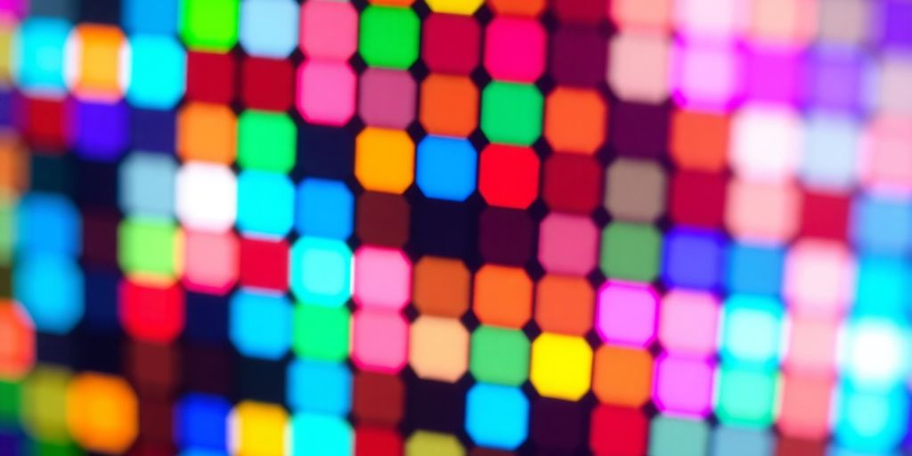 Nahaufnahme verschiedener Pixel auf einem Bildschirm