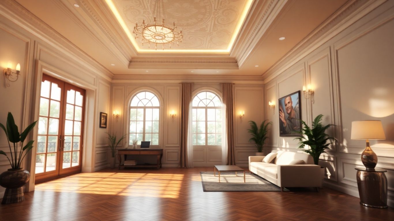 Echtzeit-Rendering-Software-Oberfläche mit fotorealistischer Grafik