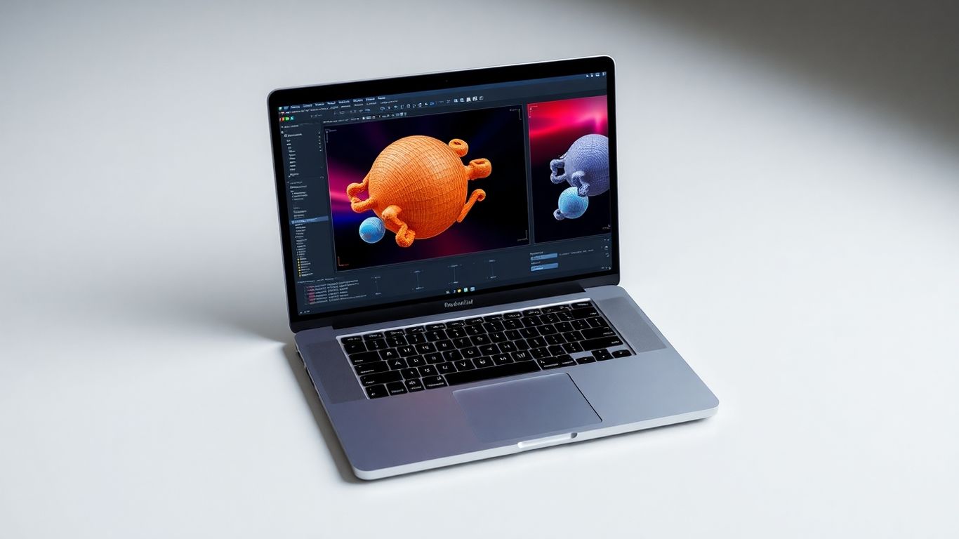 MacBook Pro mit 3D Rendering Software