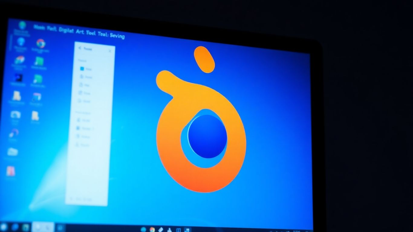 Blender Software auf einem Windows-Bildschirm