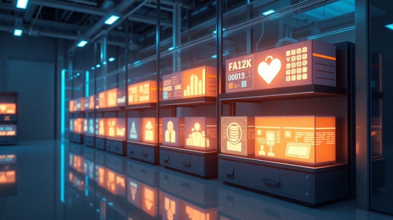 Digitale Assets in einem modernen Speicher.