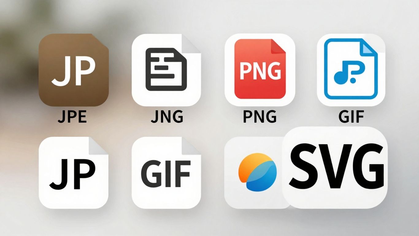 Verschiedene Bilddateiformate nebeneinander dargestellt.