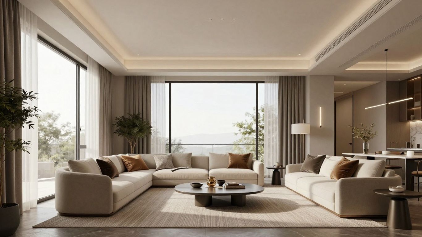 3D Grundriss eines modernen Wohnraums