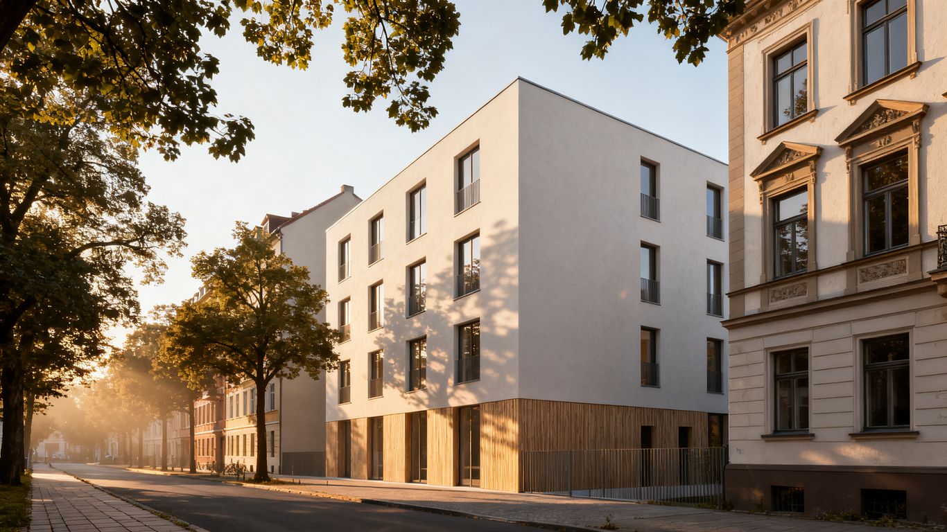 Maßstabsgetreue Fotomontage eines Bauvorhabens für Bauantrag und Gestaltungsbeirat