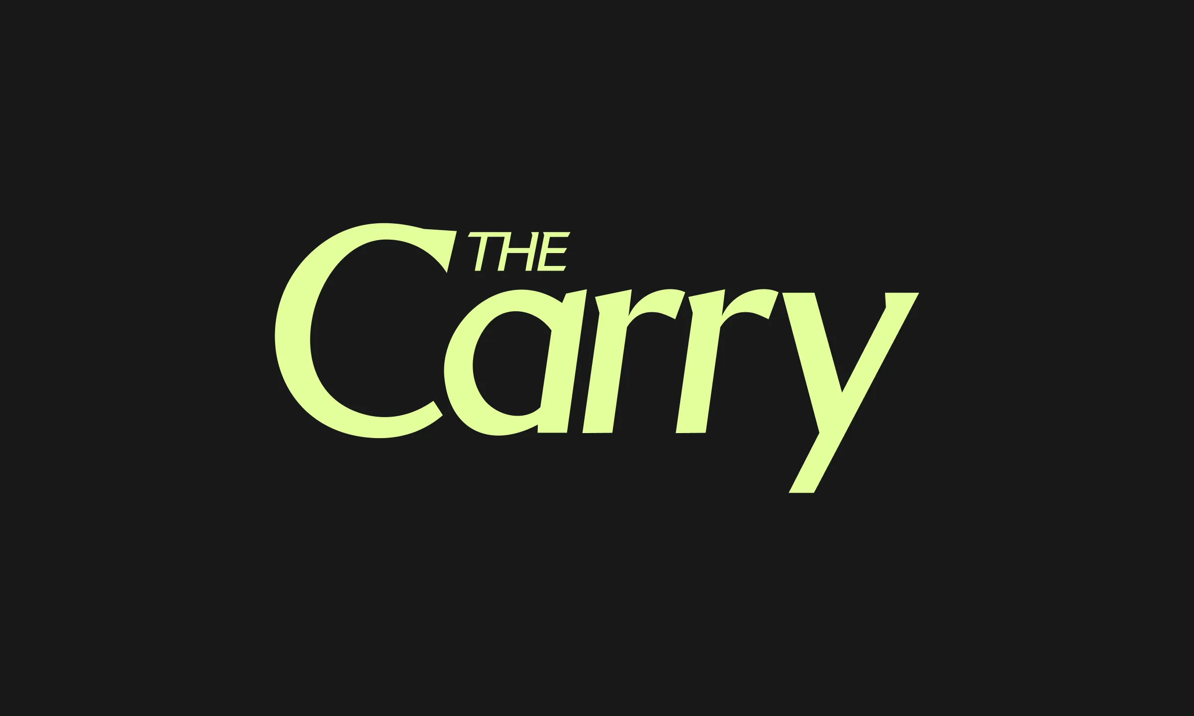 The Carry wordmark in light green text on a black background.