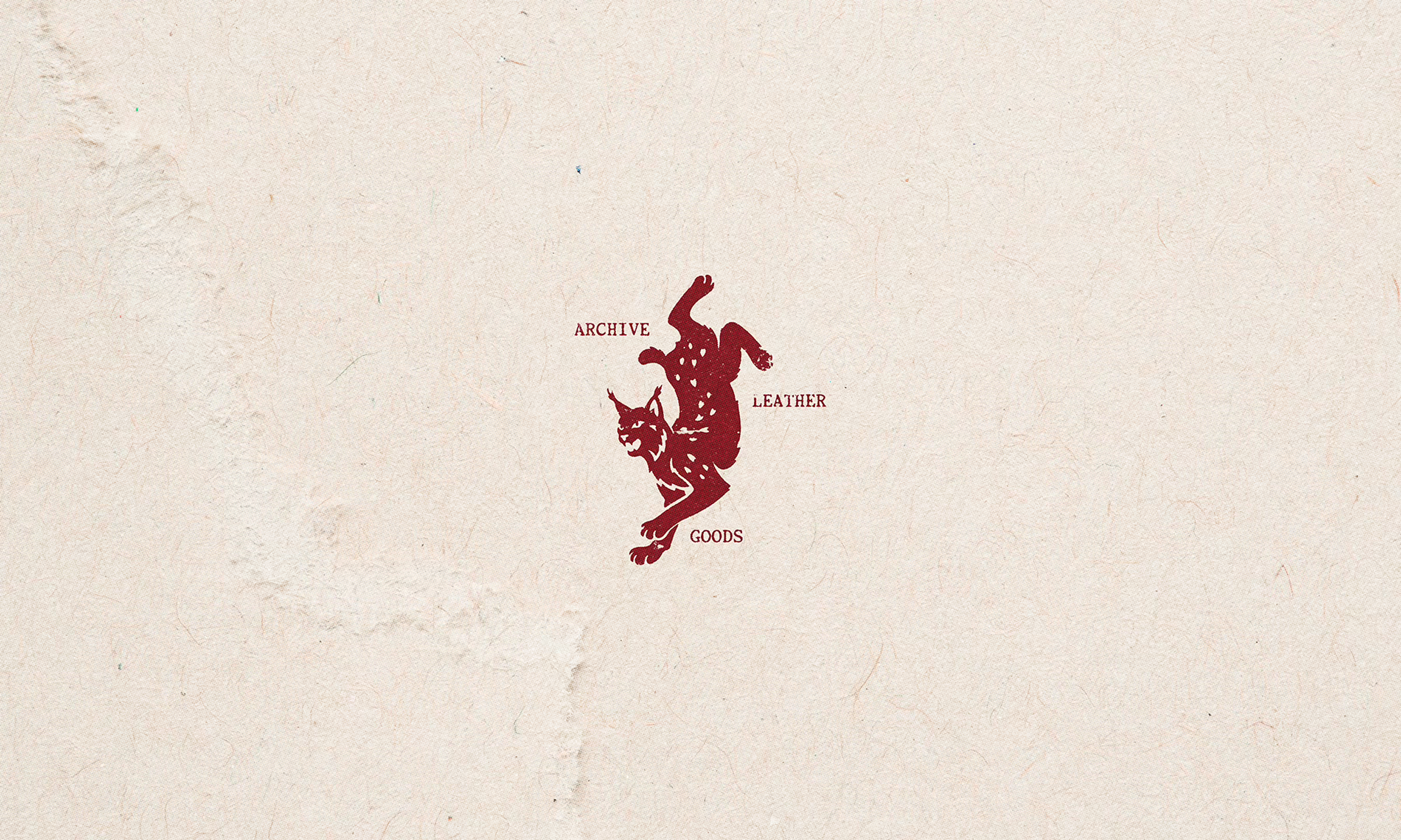 Archive Leather lynx icon on a cream paper