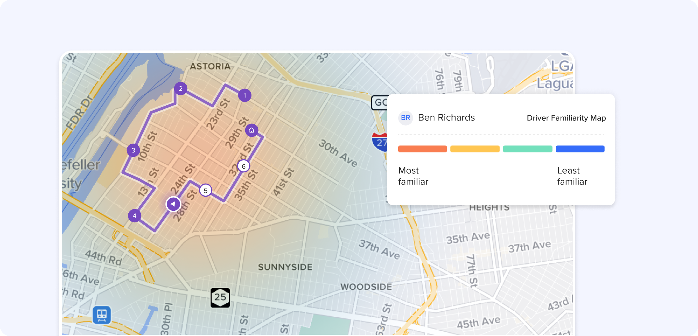 Routific remembers the areas that your drivers are most familiar with.