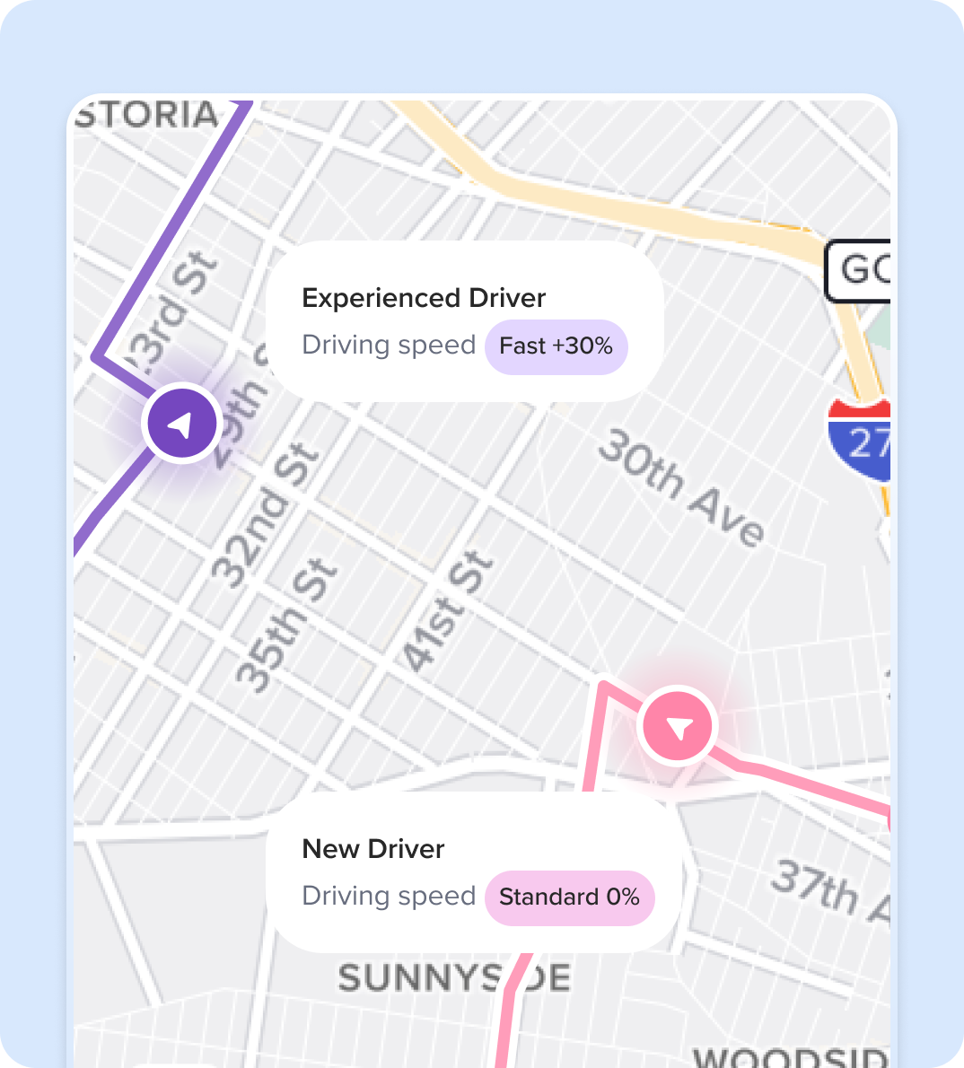 Routific accounts for varying driver speeds based on experience.