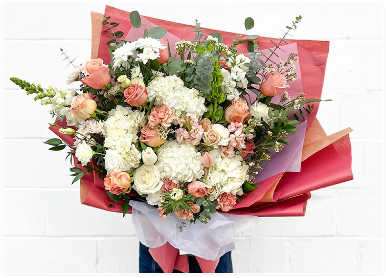 A bouquet prepared for delivery by Leis de Buds.