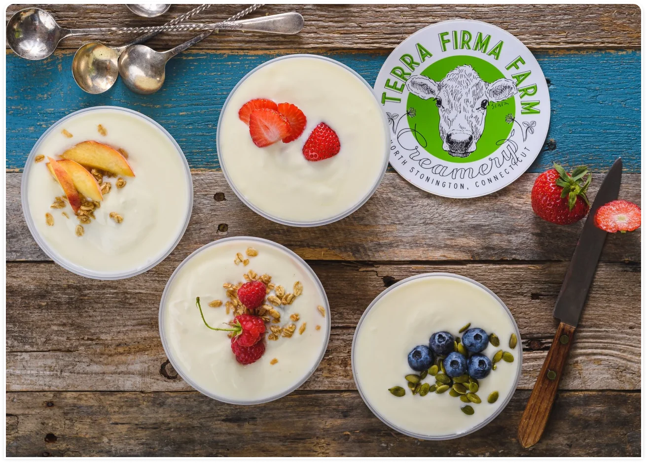 A selection of dairy products from Terra Firma Farm.