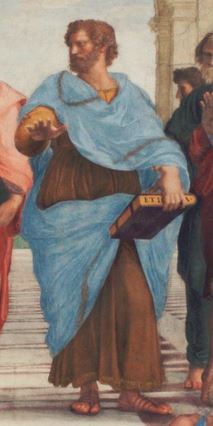 Aristotle, as depicted by Raphael in "The School of Athens" fresco