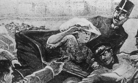 Gavrilo Pirincip fires on the Archduke and Archduchess, June 28, 1914