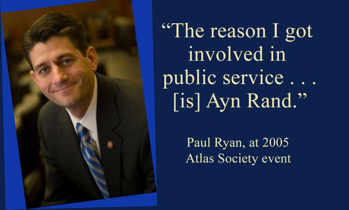 Paul Ryan Ayn Rand distancing himself Pope Catholicism objectivism 