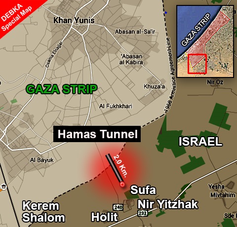 Hamas tunnel map