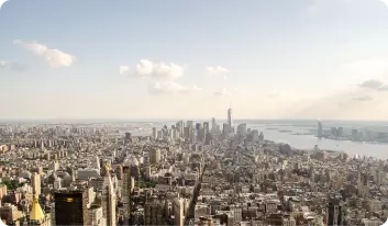 Aerial photograph of New York City.