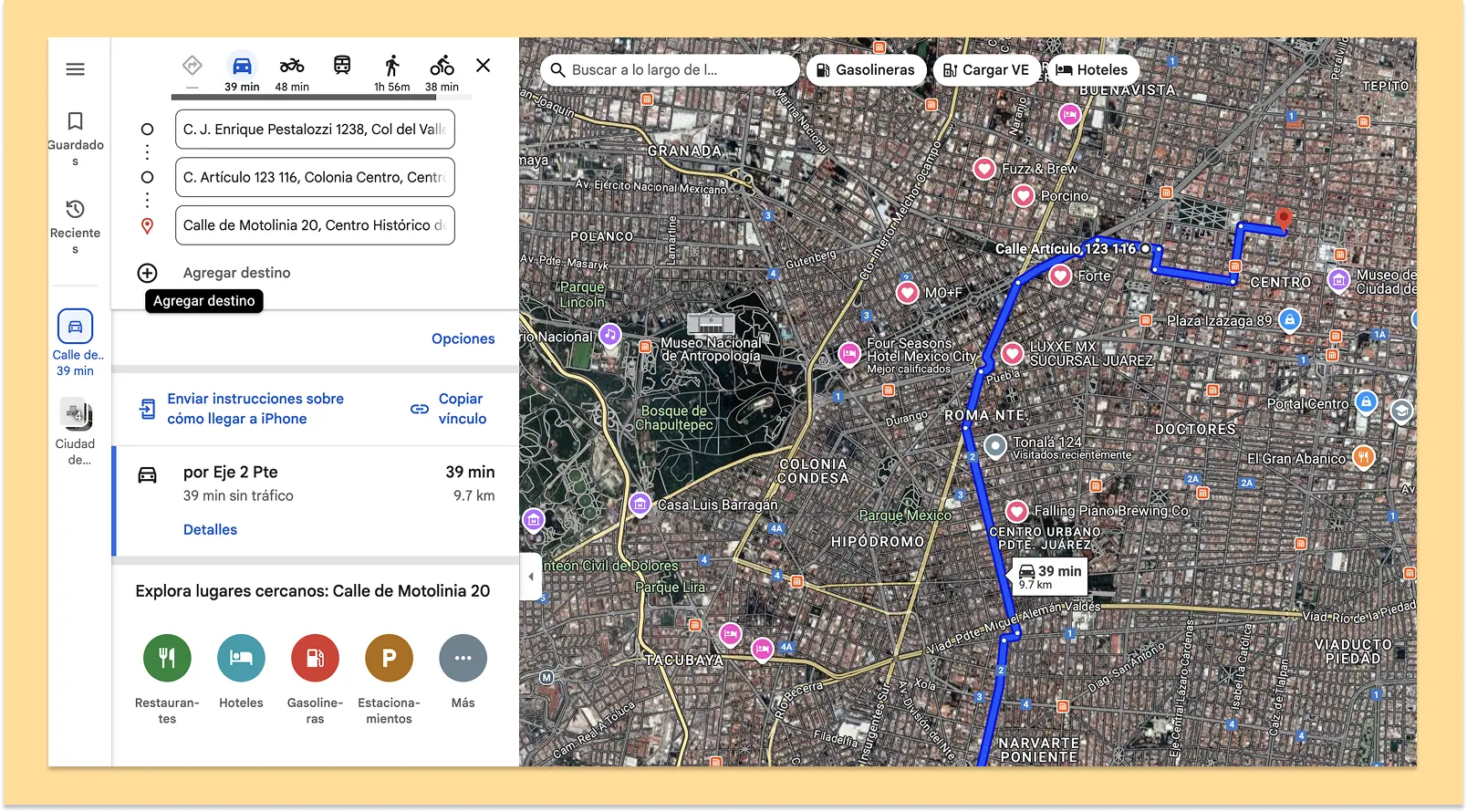 Como planificar rutas en Google Maps