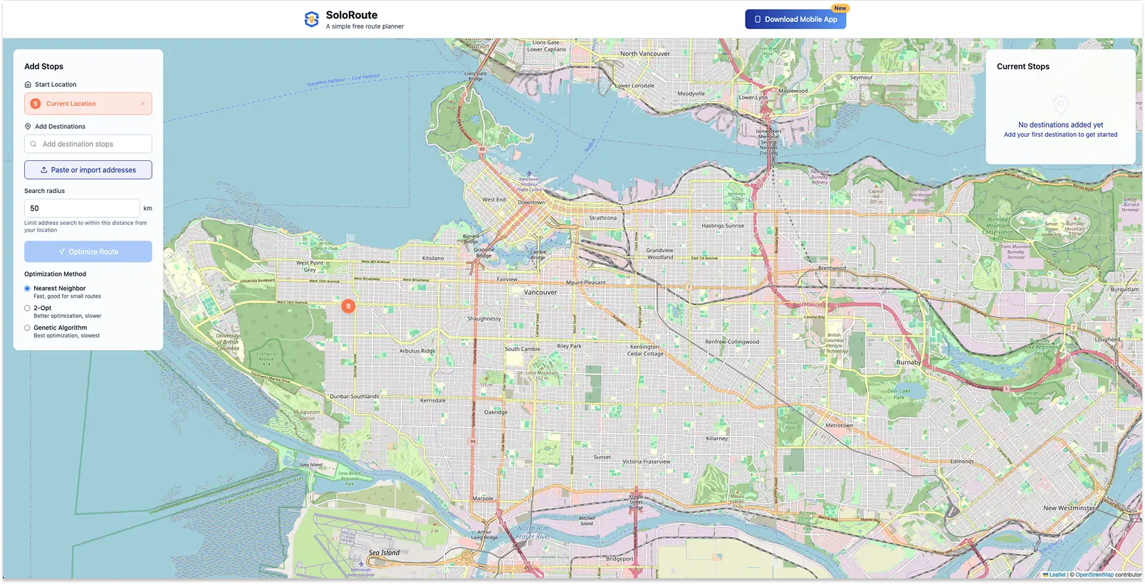 SoloRoute screenshot