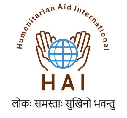 A logo for the Humanitarian Aid International.