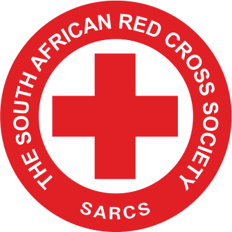 A red and white logo for the South African Red Cross Society.