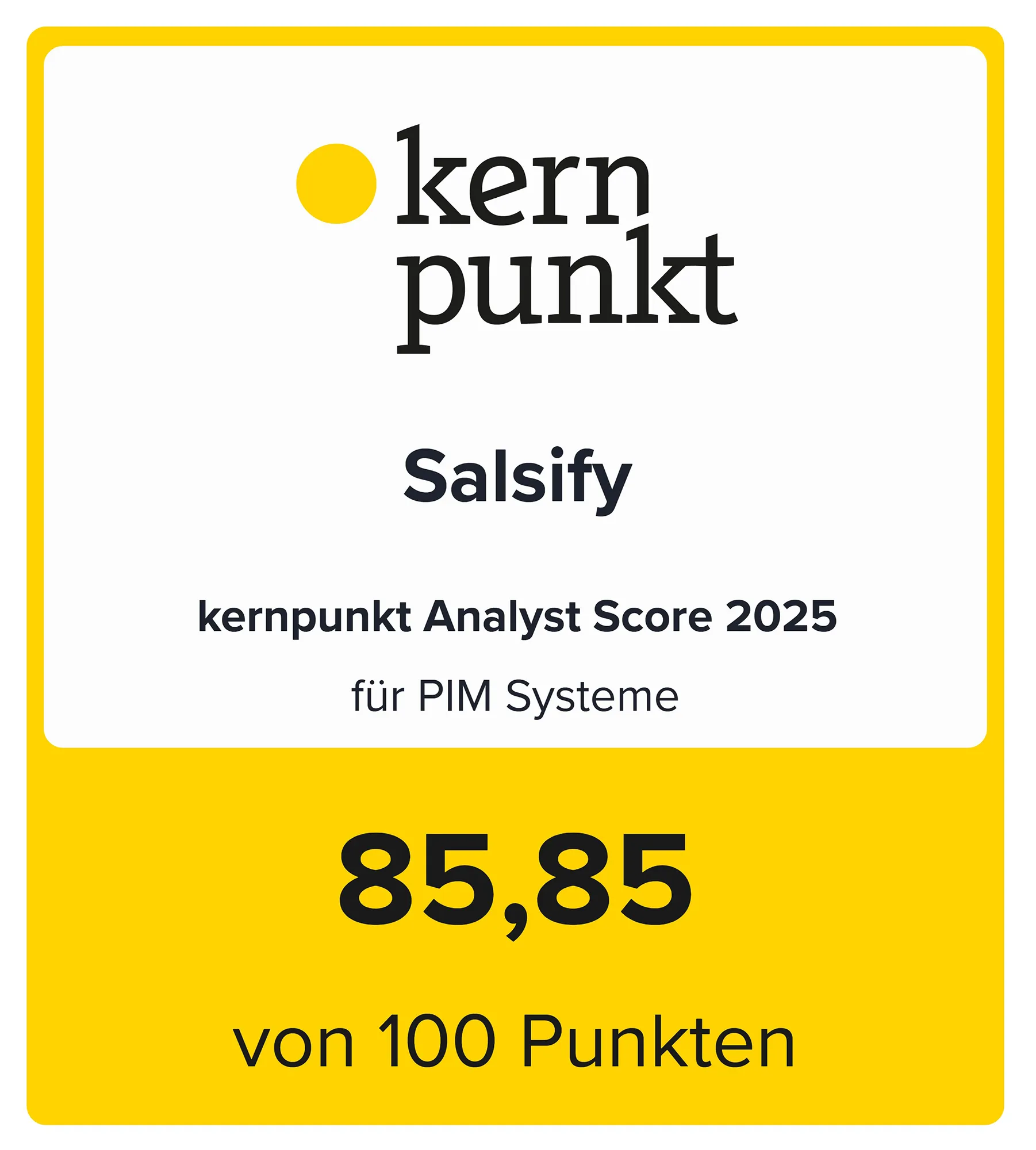 Der kernpunkt Analyst Score für Salsify
