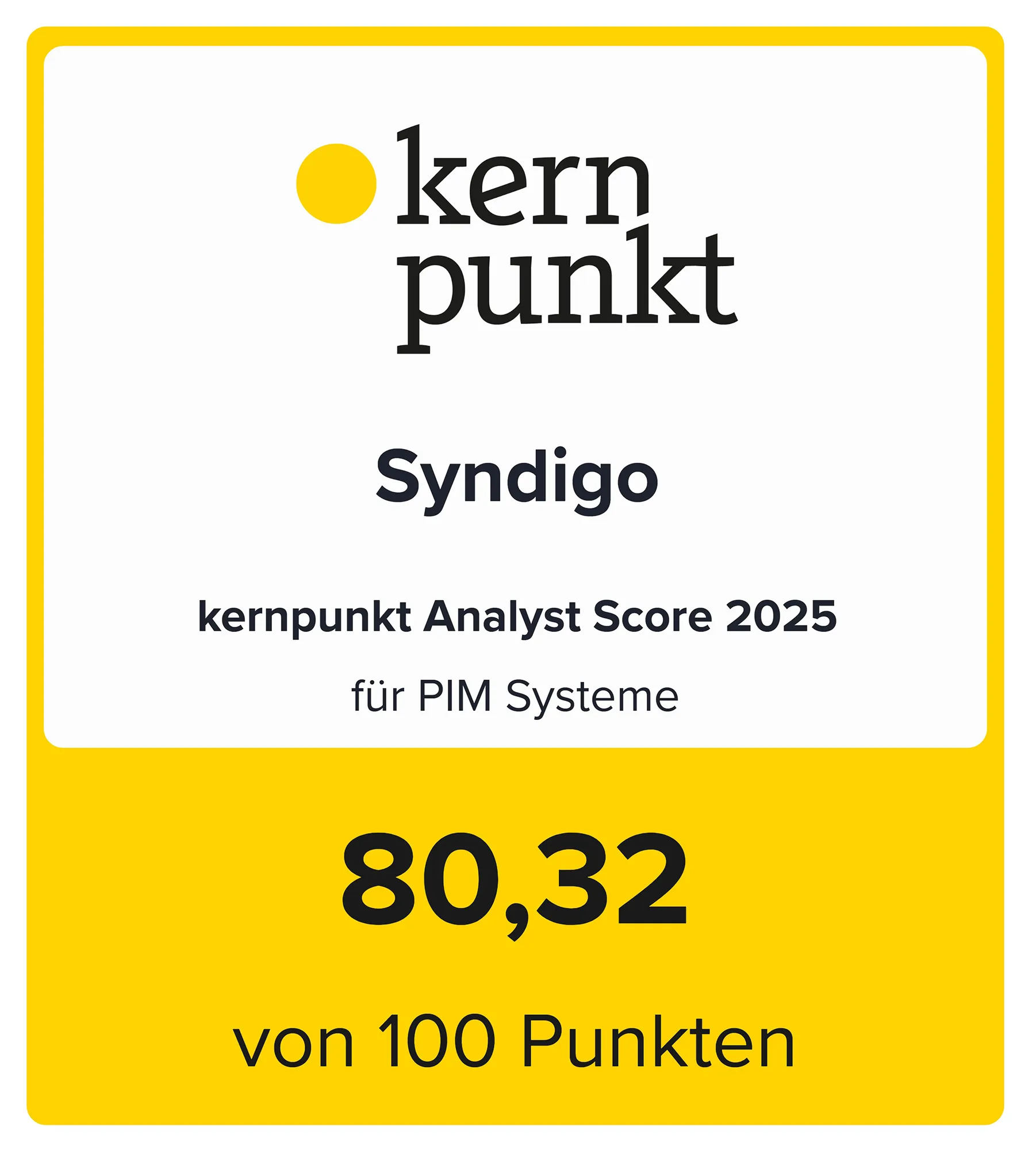 Der kernpunkt Analyst Score für Syndigo