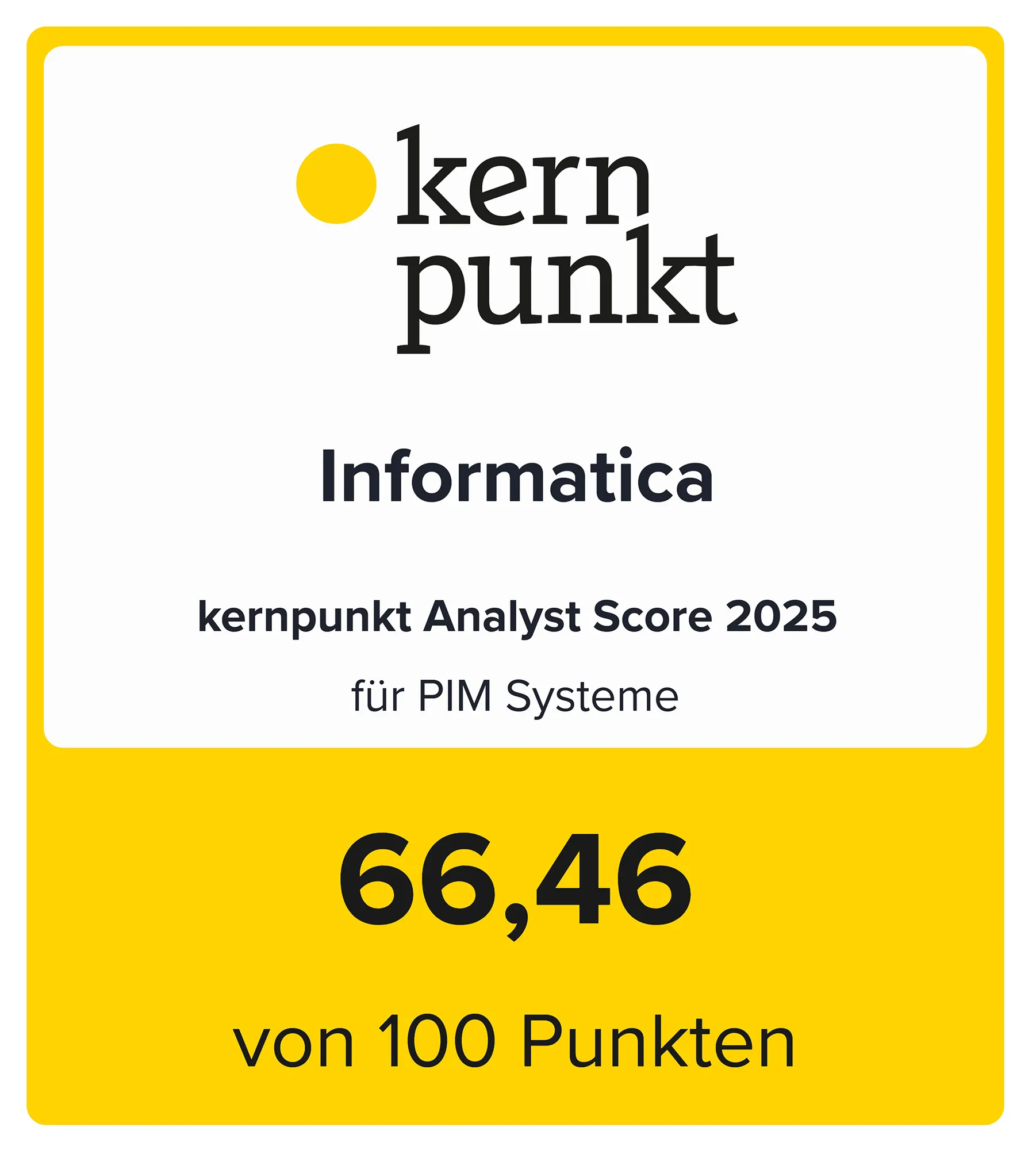 Der kernpunkt Analyst Score für Informatica