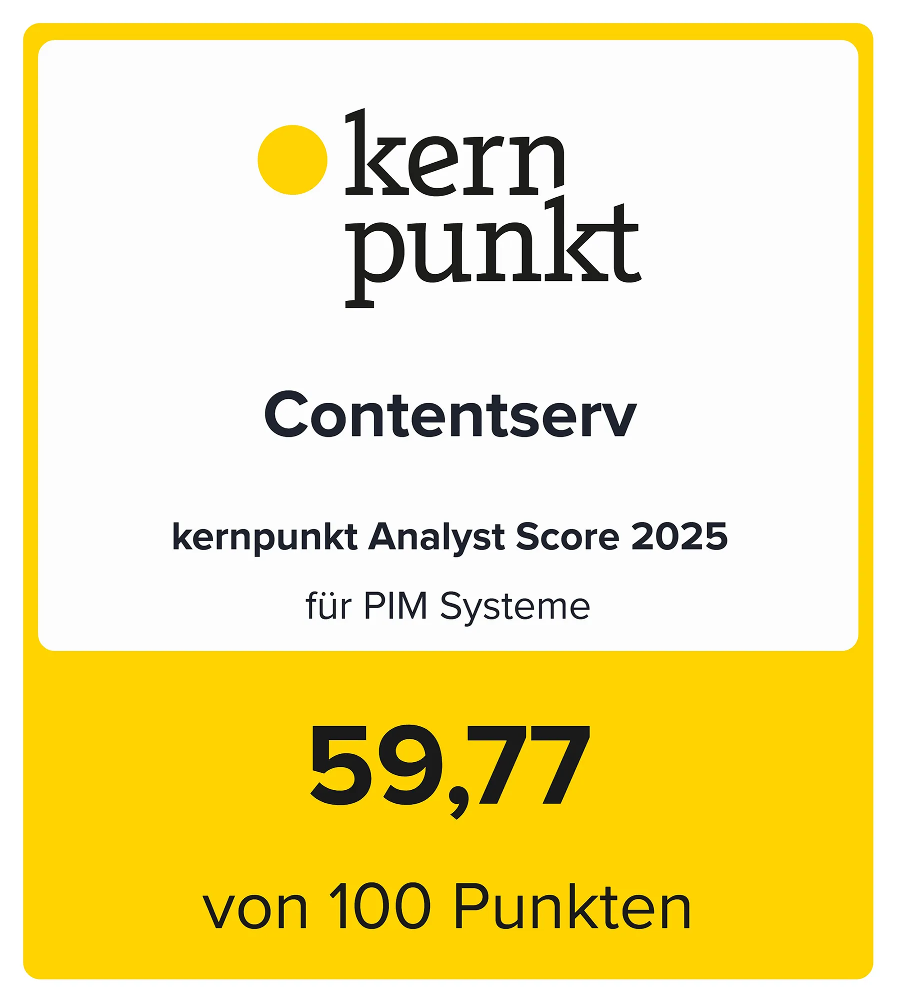Der kernpunkt Analyst Score für Contentserv