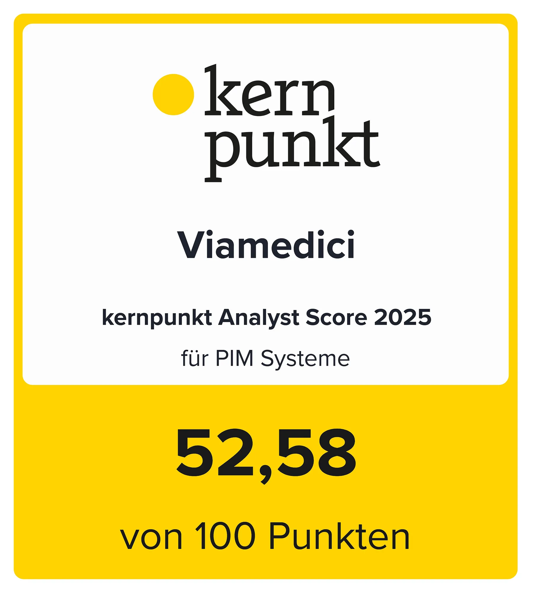Der kernpunkt Analyst Score für Viamedici