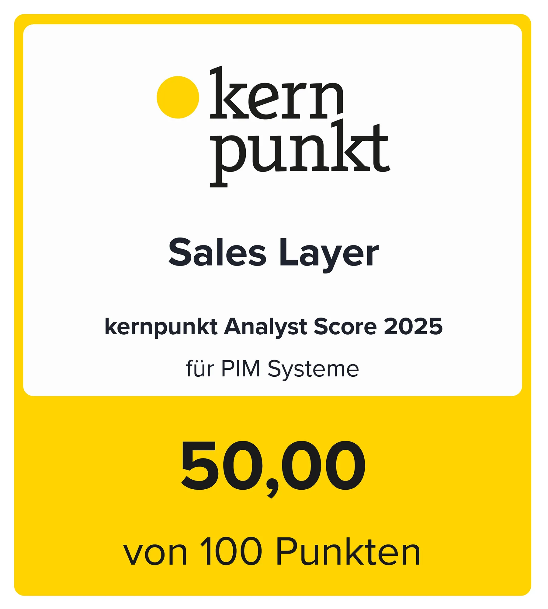 Der kernpunkt Analyst Score für Sales Layer