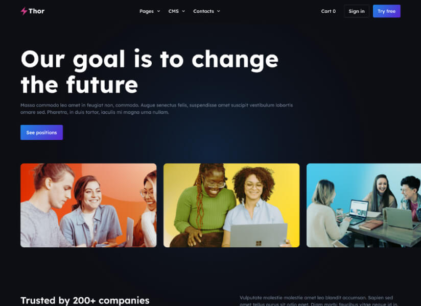 Thor Website SaaS HTML Template