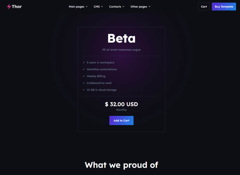 Thor Website SaaS HTML Template