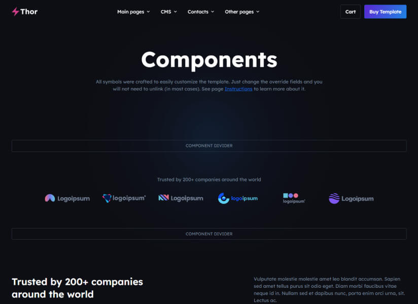 Thor Website SaaS HTML Template