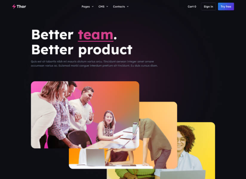 Thor Website SaaS HTML Template