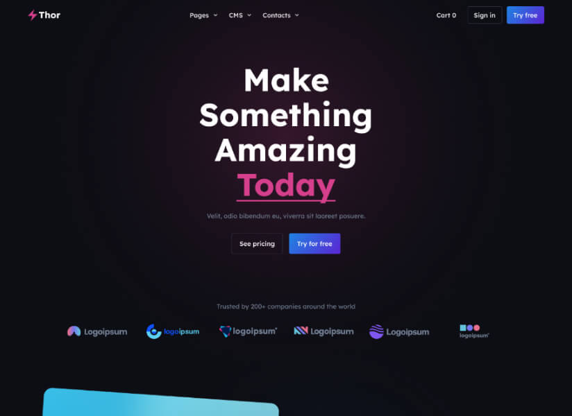 Thor Website SaaS HTML Template