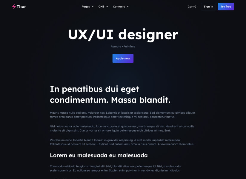 Thor Website SaaS HTML Template