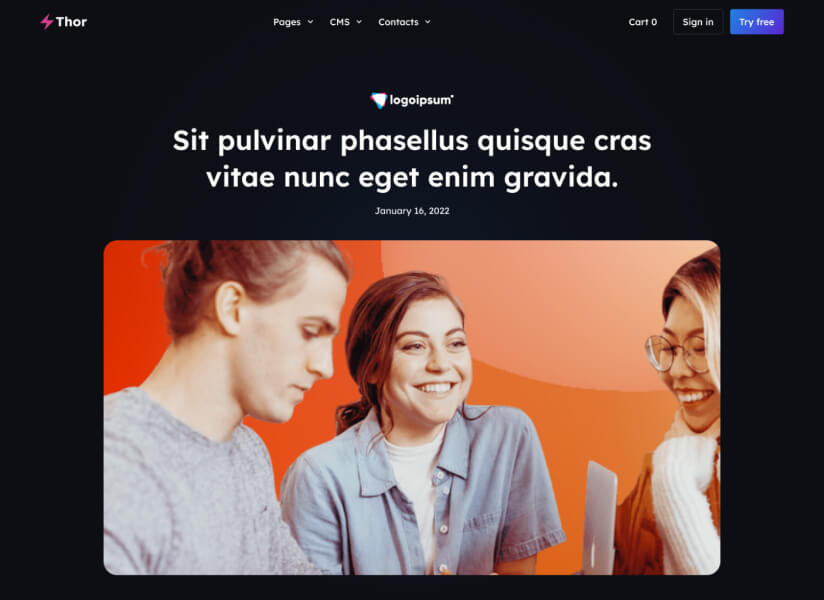 Thor Website SaaS HTML Template