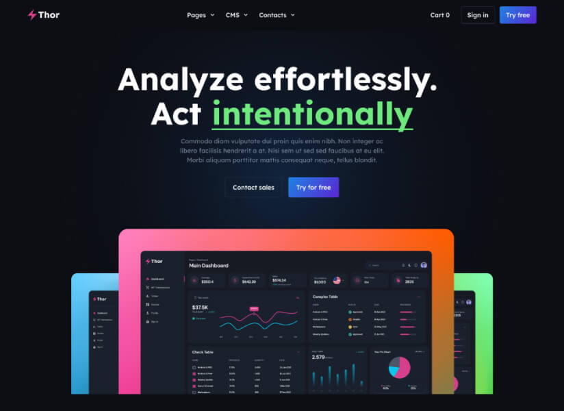 Thor Website SaaS HTML Template