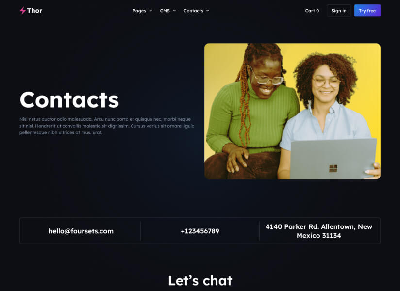 Thor Website SaaS HTML Template