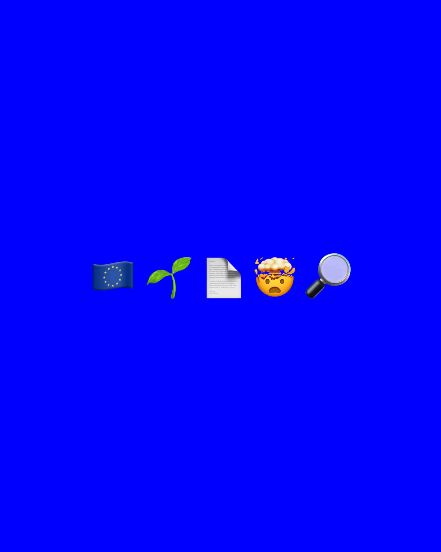 Blaues Key Visual zum Industry Update ›Green Claims‹ mit EU-Flagge, Pflanze, Dokument und Lupe.