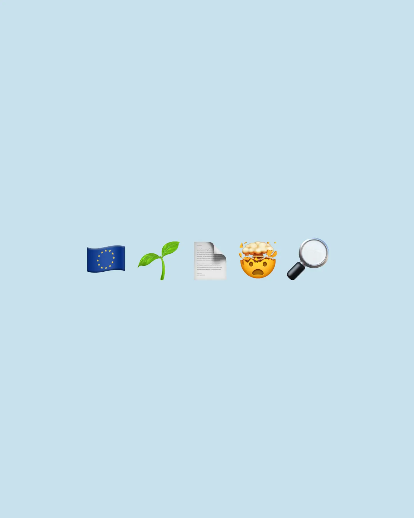 Blue key visual for the Industry Update “Green Claims” featuring the EU flag, a plant, a document and a magnifying glass.